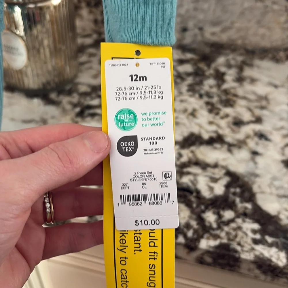 Snowman Print Kids Pajamas - Teal - Picture 3 of 4